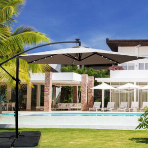 שמשיה רגל צד 3 מטר עם תאורת סולרית PLAYA