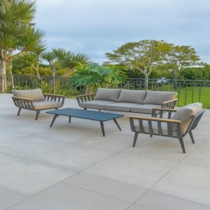 מערכת ישיבה אוורסט בסיס אפור עם ריפוד אפור