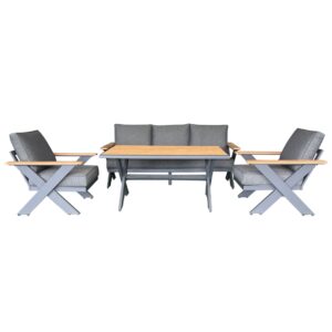 מערכת ישיבה "גלבוע" בסיס אפור ריפוד אפור