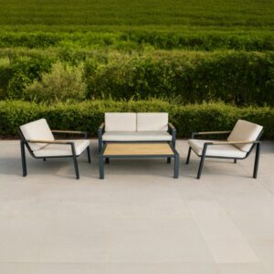 מערכת ישיבה "מצדה" בסיס אפור כהה ריפוד בז